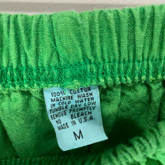 Green Lagenlook wide leg flare asymmetrical hem ankle pull on pants medium - Picture 4 of 10